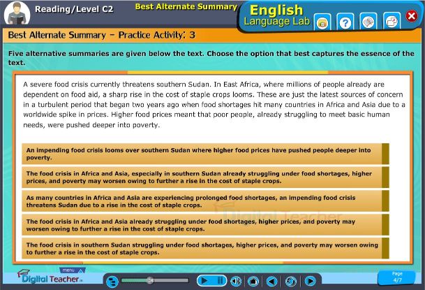 Reading level c2 best alternate summary practice activity